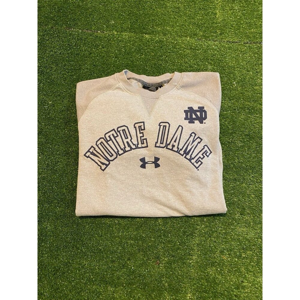 Notre Dame Fighting Irish sweatshirt mens small gray under armour football 5